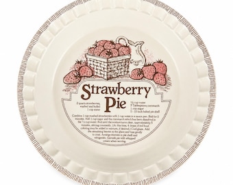 Vintage Royal China Strawberry Pie Recipe Plate – Jeannette Country Harvest Farmhouse Kitchen Decor