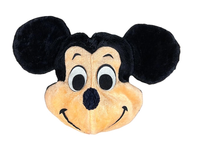 Vintage 1950's Walt DisneyLand Mickey Mouse Plush UNStuffed Pillow Head w/zipper Pajama Bag