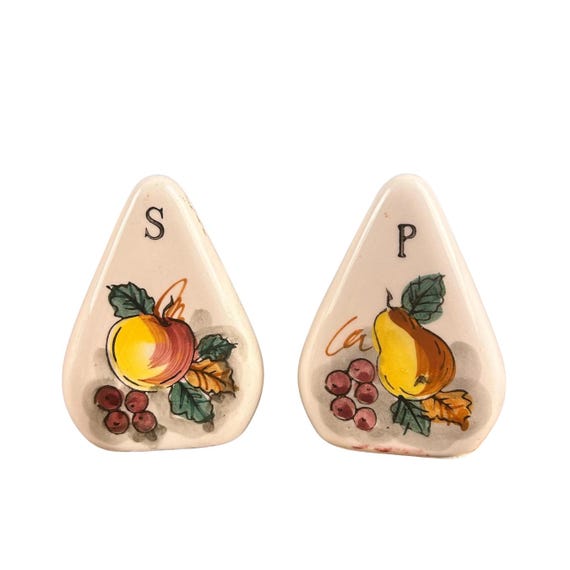 Vintage Hand Painted Porcelain Salt and Pepper Shakers, Made in Japan