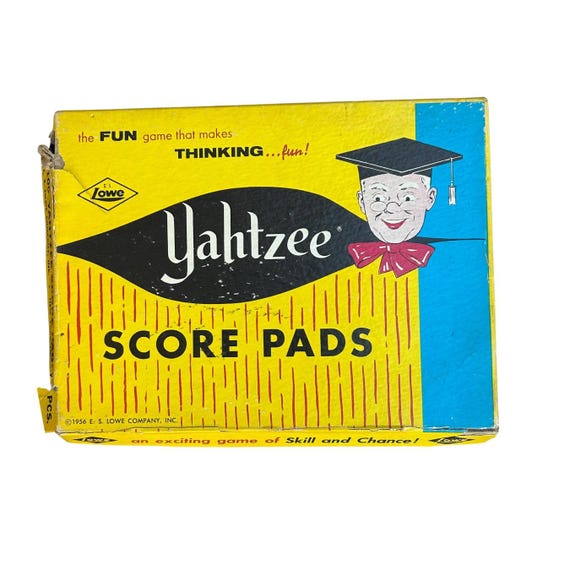 Vintage 1956 Yahtzee Score Pads & Box: Game Ephemera, Paper Crafts