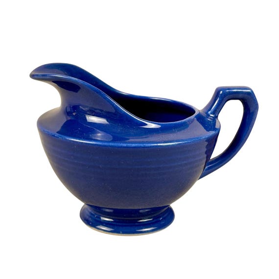 Vintage Cronin Zephyr Creamer – Cobalt Blue Glaze, 6oz, USA