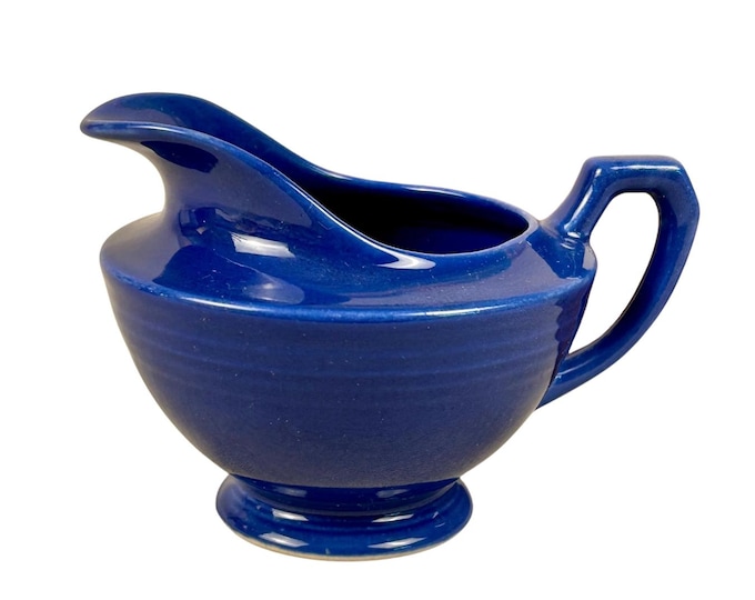 Vintage Cronin Zephyr Creamer – Cobalt Blue Glaze, 6oz, USA