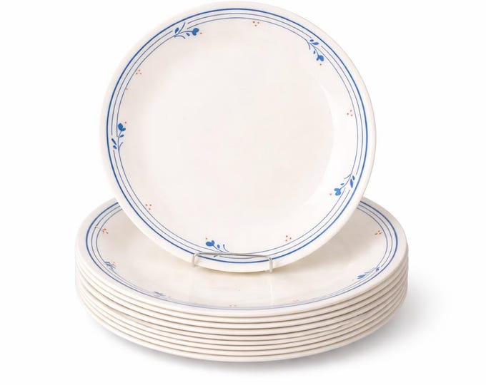 Vintage Corelle Dinner Plate, Country Violets Blue Floral, 10 1/4" (Sold Individually)