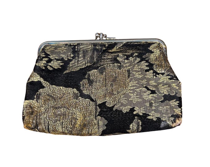 Vintage Ladies' Clutch with Two Interior Sections and Silver Tone Closure