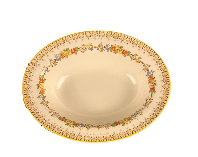 Vintage Edwin Knowles China Oval Dish with Floral Pattern RARE