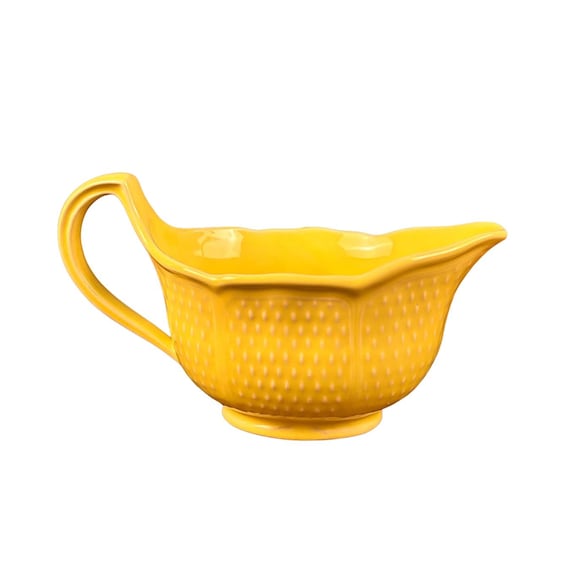 Vintage Bon Vivant - France Since 1821 - Gravy Boat Sunny Yellow Textured Ceramic