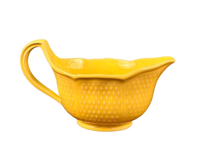 Vintage Bon Vivant - France Since 1821 - Gravy Boat Sunny Yellow Textured Ceramic