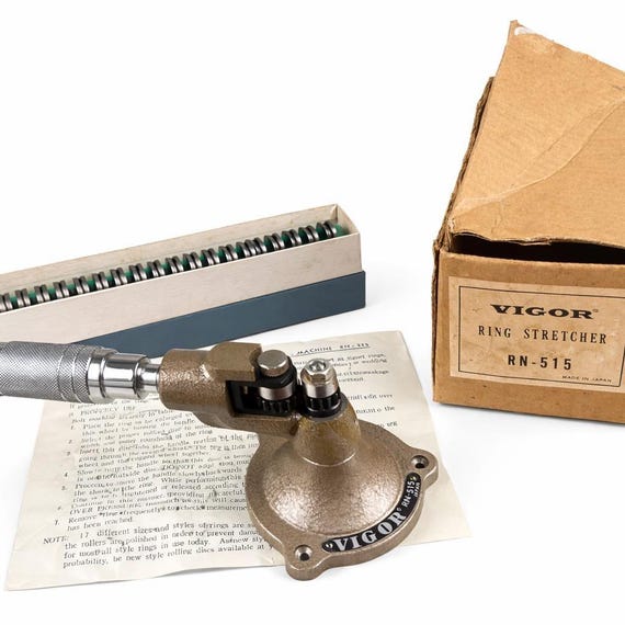 Vintage Vigor RN-515 Ring Stretcher & Enlarger | Jeweler’s Tool | Original Box and Discs