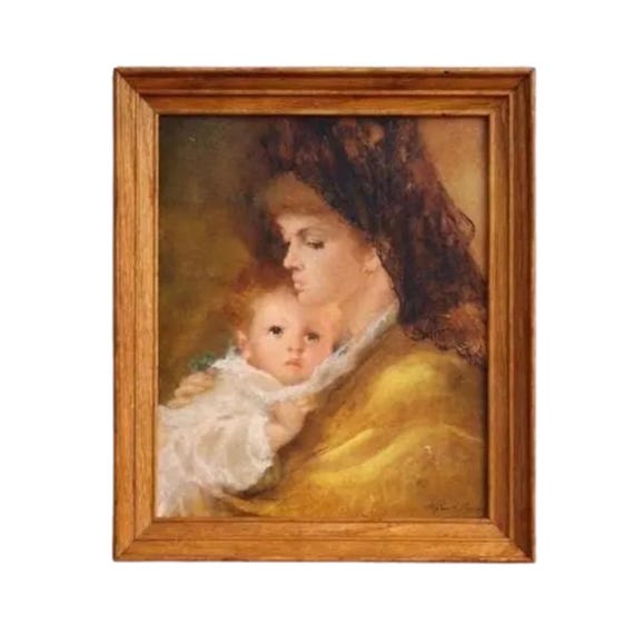 Vintage 'Mother Love' Framed Print by Gentilini - Mid-Century Art