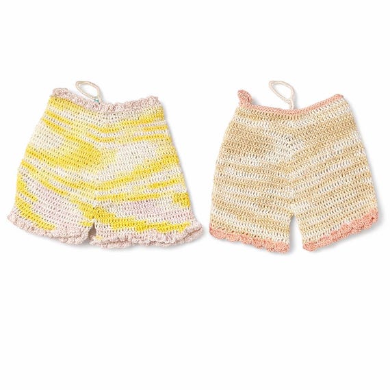 Vintage Crocheted Cotton Potholders, 1950s Kitsch Kitchen Decor