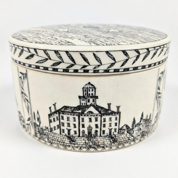 Wedgwood Collector’s Society Scrimshaw Trinket Box | Lidded Ceramic | Nautical Design