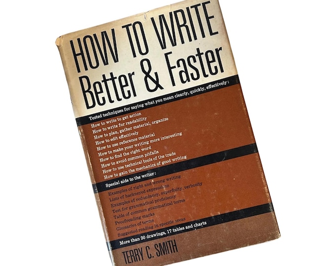 Vintage 1965 How to Write Better and Faster Terry C. Smith Reference book writing