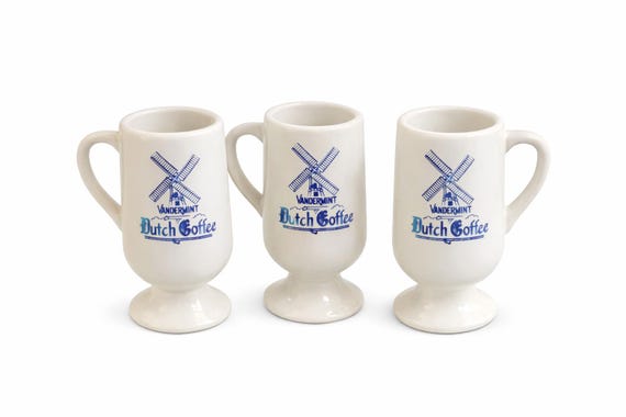 Vintage Vandermint Dutch Coffee Mugs - Set of 3