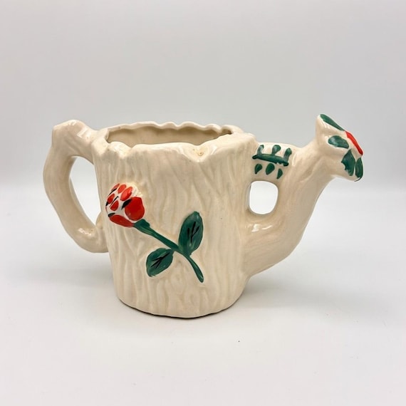 Vintage Ceramic Watering Can - Indoor Planter - Unique Design