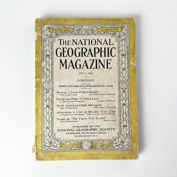 Vintage National Geographic Magazine, Volume 57, Number 6 (June 1930) - Vintage Book - Ephemera -Advertisements