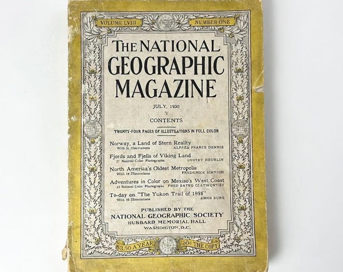 Vintage National Geographic Magazine, Volume 57, Number 6 (June 1930) - Vintage Book - Ephemera -Advertisements