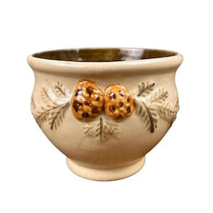 Vintage Beaumont Brothers Pottery BBP Flower Pot Planter Pine Cone