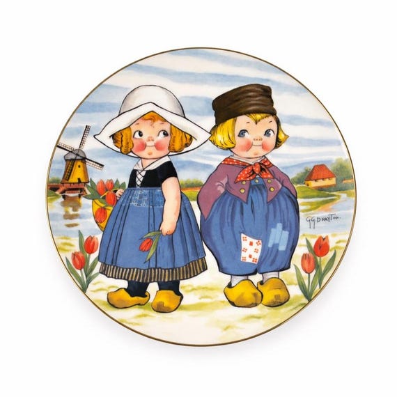 Vintage 1981 Dolly Dingle Holland Plate – Grace G. Drayton World Traveler Series