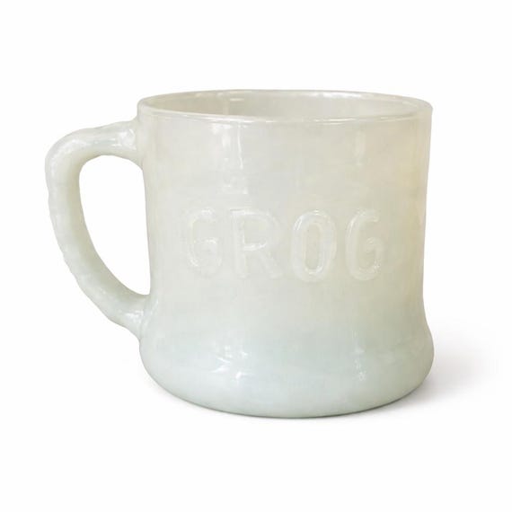 Vintage Fire King Grog Milk Glass Mug - 1960s MCM Coffee Cup