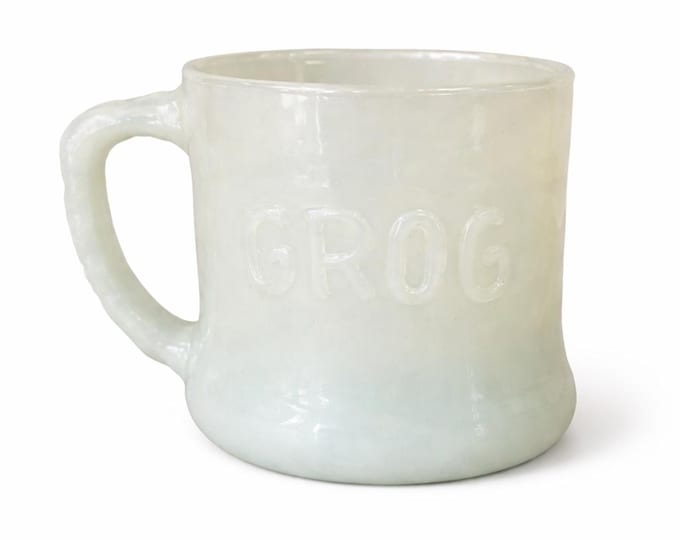 Vintage Fire King Grog Milk Glass Mug - 1960s MCM Coffee Cup