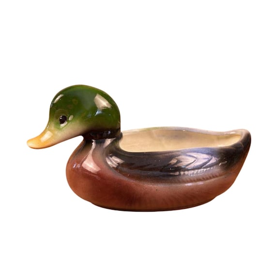 Vintage McCoy Mallard Duck Planter – Mid-Century Farmhouse Decor