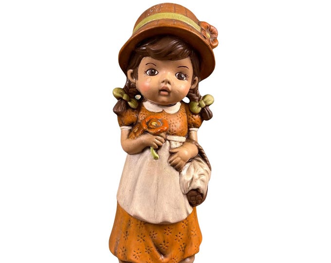 Vintage Studio Pottery Girl Figurine – Handcrafted Folk Art Decor