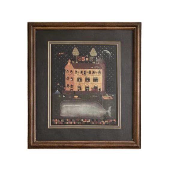 Limited Edition 'Pigs Overboard' Framed Signed 9 1/2" x 11 1/2" Folk Art Maria Pfropper