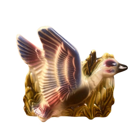 Vintage Mid Century Ceramic Flying Duck Planter | Retro MCM Decor