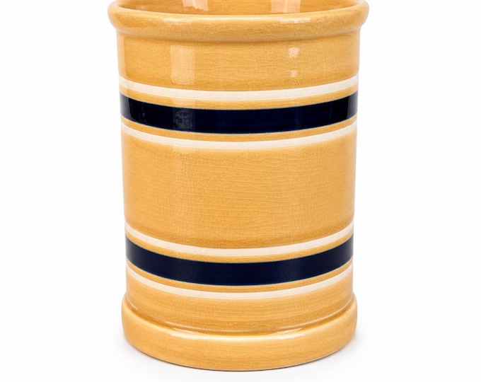 Park Designs Yellow Ware Canister: Striped Farmhouse Kitchen Container (6 Inch)