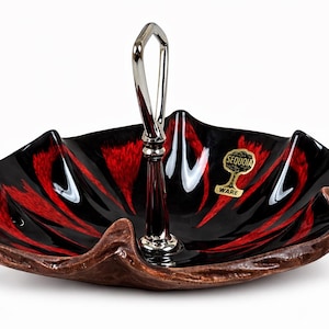 Vintage Sequoia Ware Handled Nut Dish, USA Pottery Candy Dish, Nuts, Bon Bons