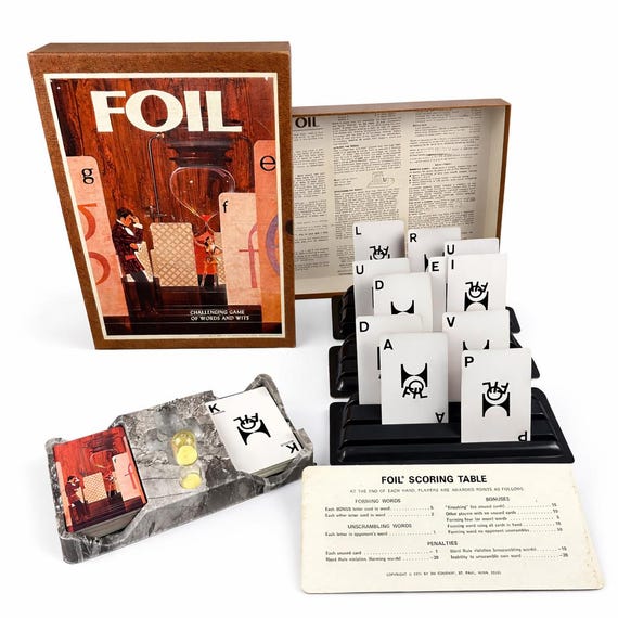 1968 Foil Card Game | 3M Bookshelf Word Strategy Game