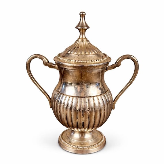 Vintage Quadruple Silver Plate Pedestal Sugar Bowl with Lid | R.R. International | India