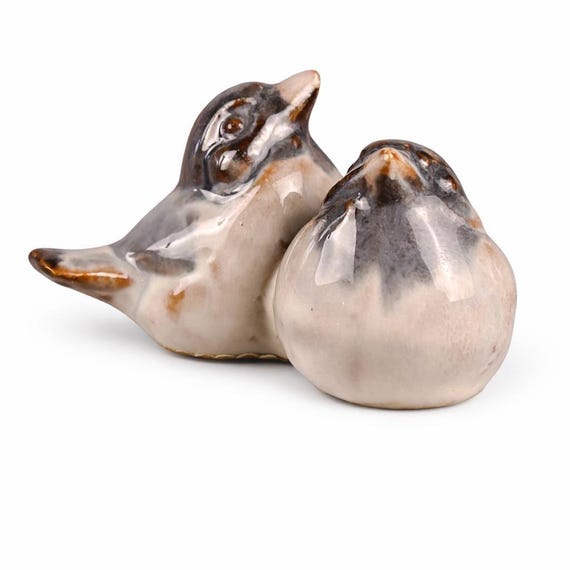 Rare Dissing Keramik Blue Bird Family Figurine: Danish Ceramic Scandinavian Decor