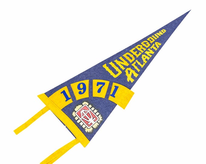 1971 Vintage Underground Atlanta Felt Pennant, Georgia Souvenir