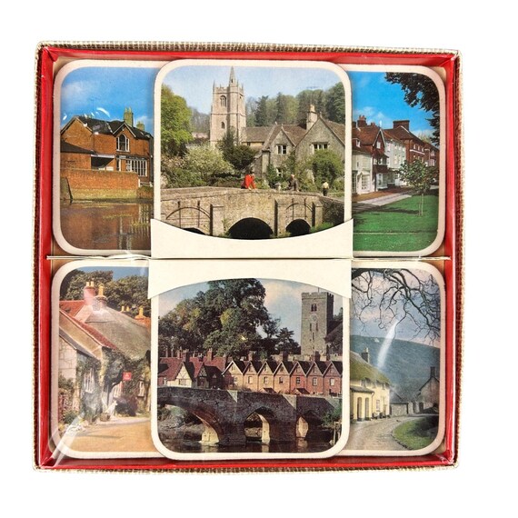Set of 6 NOS Pimpernel English Villages Coasters NEVER OPENED in box