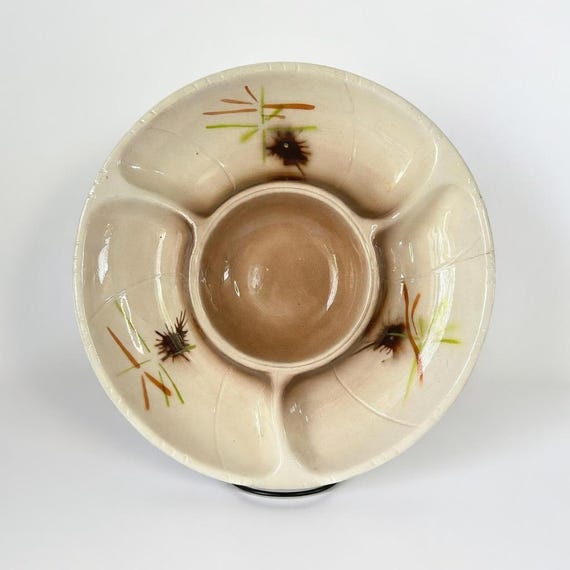 Retro Lane & Co Van Nuys Calif California Pottery 1961 Divided Serving Dish 3060