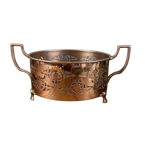 Vintage Royal Rochester Art Deco Chrome Casserole Holder with Leaf Motif, 1920s-30s