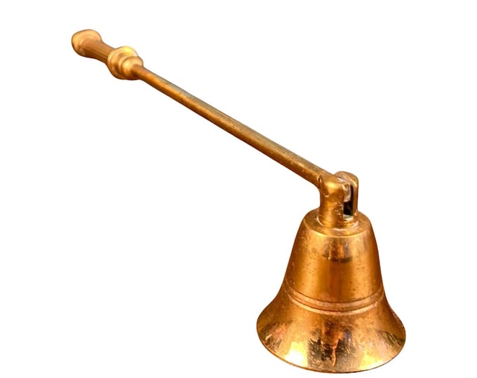 Vintage Brass Candle Snuffer: Long Candle Extinguisher