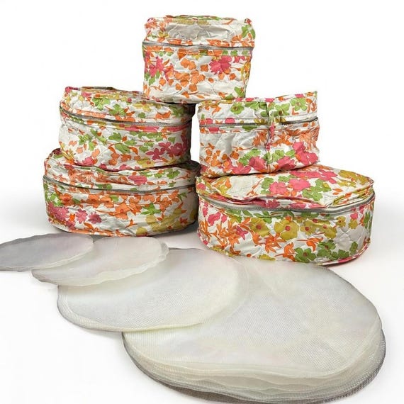 Vintage Seal Sac Vinyl Storage Containers – Retro Floral Kitchen Set of 5