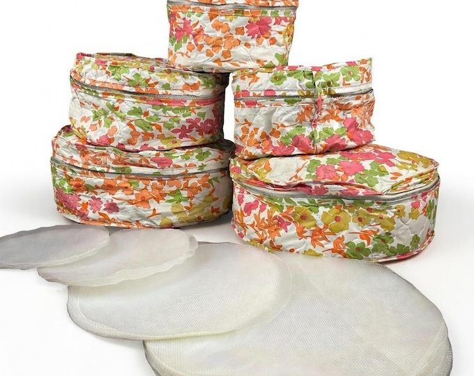 Vintage Seal Sac Vinyl Storage Containers – Retro Floral Kitchen Set of 5