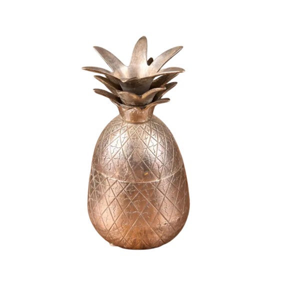 Vintage Silver-Plated Heavy Pineapple Container Candle and/or Trinket Box - NEW