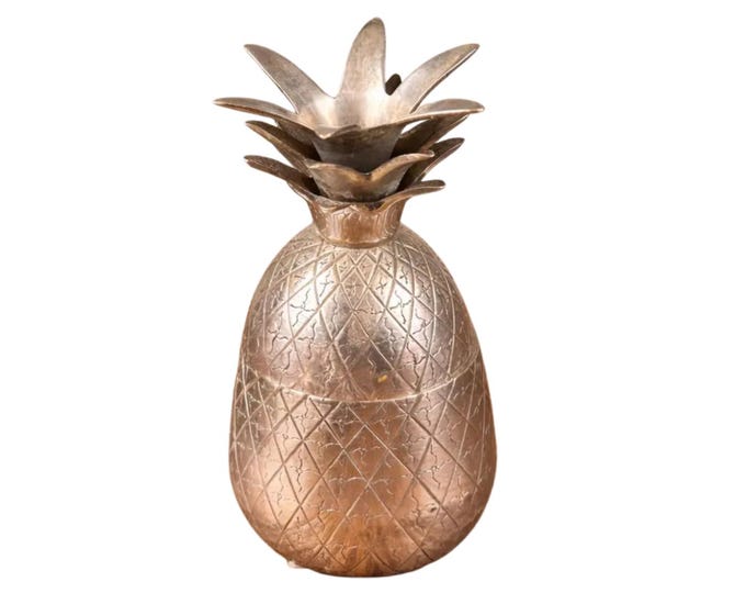 Vintage Silver-Plated Heavy Pineapple Container Candle and/or Trinket Box - NEW