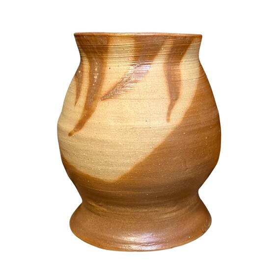 Handcrafted Studio Pottery Drip Vase 5 1/4" Cottage Core Granny Chic 1980s Handmade