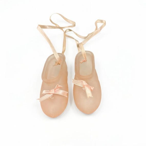 Vintage Blown Glass Pink Ballet Slipper Ornaments with Pink Ribbons - IOB