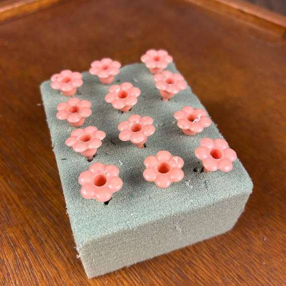 Vintage Pastel Flower Cupcake Toppers | Set of 12, Mid Century Party Decor