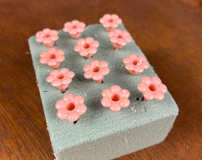 Vintage Pastel Flower Cupcake Toppers | Set of 12, Mid Century Party Decor