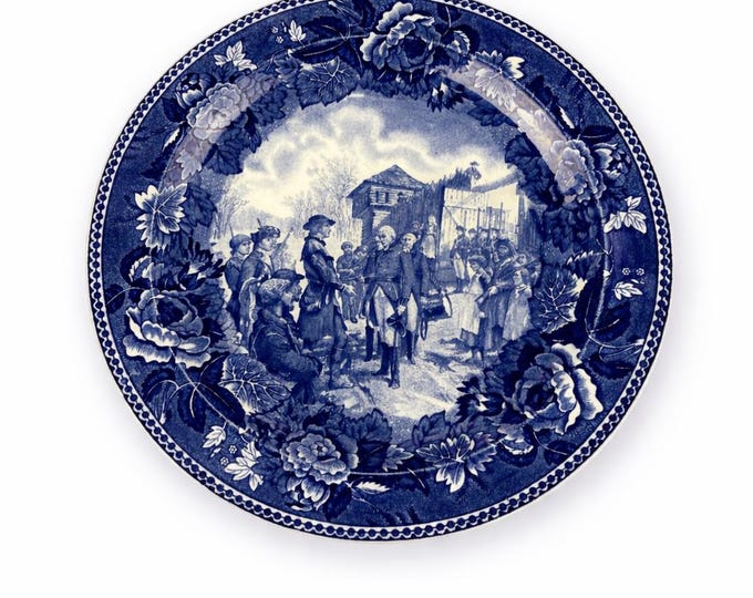 Antique Wedgwood Capture of Vincennes Plate – DAR Commemorative Transferware England