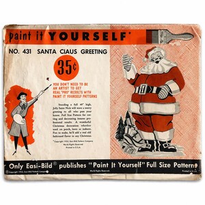 Motif Père Noël Easi-Bild de 1953 : peignez votre propre décoration de pelouse (40 po. de haut)