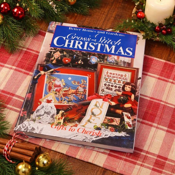 Vintage 1996 Christmas Cross-Stitch Book – Holiday Craft Projects