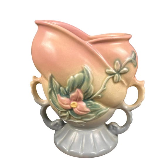 Vintage Hull Art Pottery 'Wildflower' Vase 4 Handle 1940s